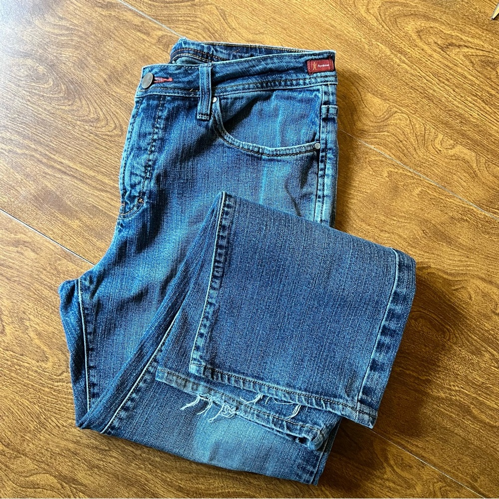 Worn Age Denim Men’s Med Wash Straight Leg Cotton Blend Denim Jeans Size 33X32